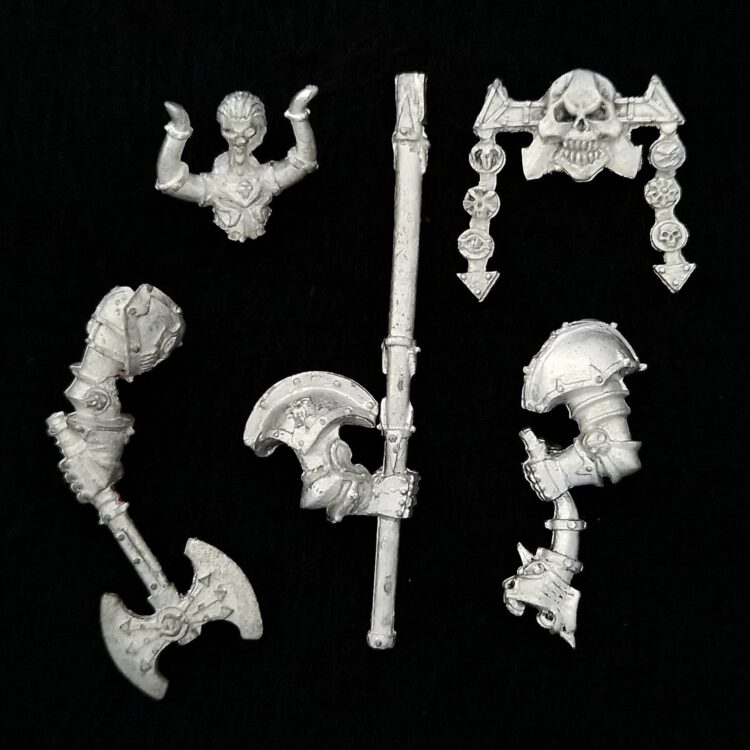 A photo of Warhammer Chaos Warriors Regiment Command Bits