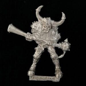 A photo of a Warriors of Chaos Champion of Slaanesh Warhammer miniature