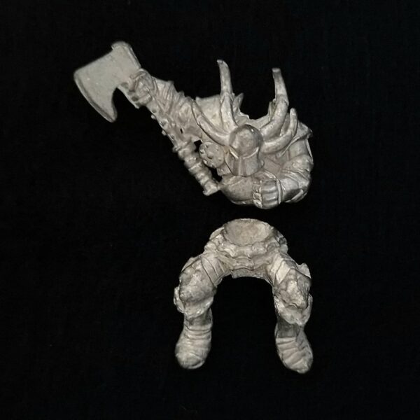 A photo of a Chaos Warriors Knight Warhammer miniature