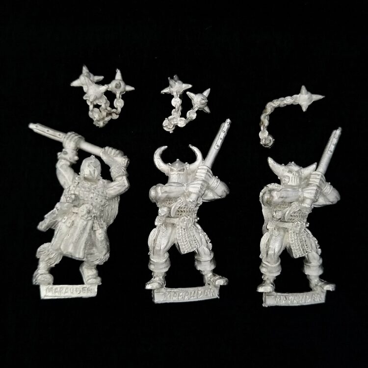 A photo of Chaos Warriors Marauders with Flails Warhammer miniatures