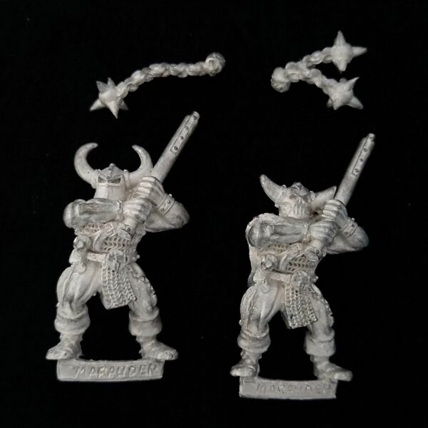 A photo of Warriors of Chaos Marauders with Flails Warhammer miniatures