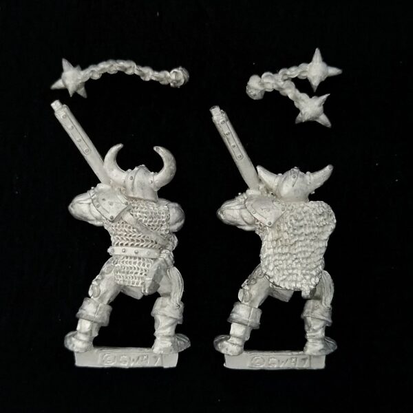 A photo of Warriors of Chaos Marauders with Flails Warhammer miniatures