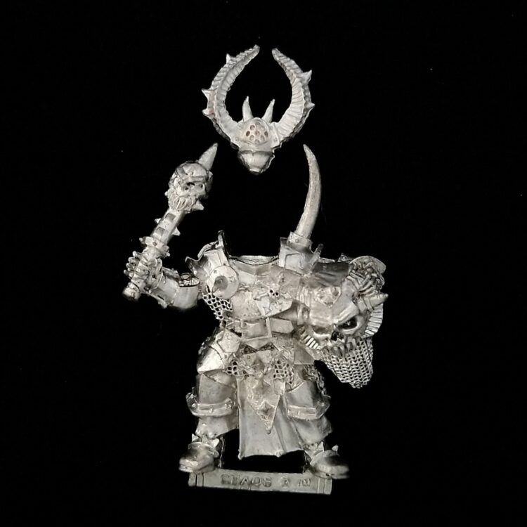 A photo of a Chaos Warriors Chosen Musician Warhammer miniature