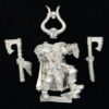A photo of a Chaos Warriors Undivided Champion Warhammer miniature