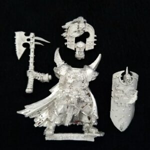 A photo of a Warriors of Chaos Exalted Hero of Khorne Warhammer miniature