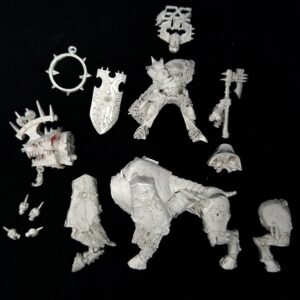 A photo of a Warriors of Chaos Khorne Lord on Juggernaut Warhammer miniature