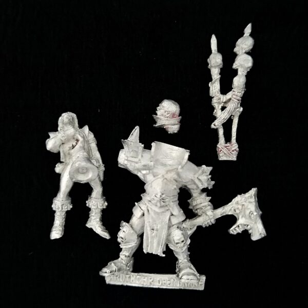 A photo of a Chaos Warriors Limited Edition Champion Warhammer miniature