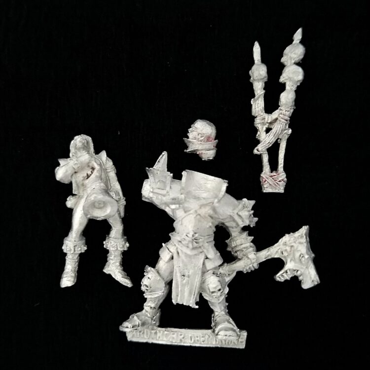 A photo of a Chaos Warriors Limited Edition Champion Warhammer miniature