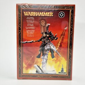 A photo of a Warriors of Chaos Mounted Lord of Slaanesh Warhammer miniature