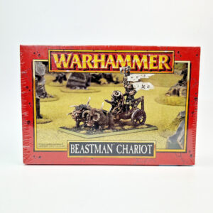 A photo of a Beasts of Chaos Beastman Chariot Warhammer miniature