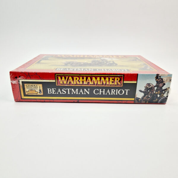 A photo of a Beasts of Chaos Beastman Chariot Warhammer miniature