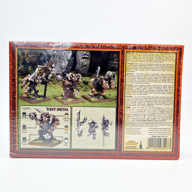 A photo of Beasts of Chaos Ogres Command Warhammer miniatures