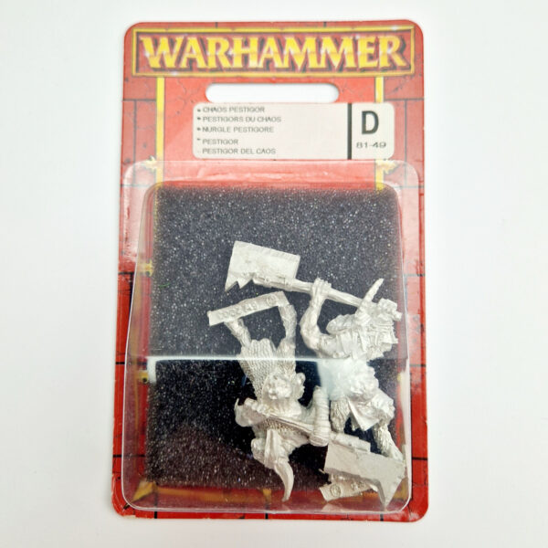 A photo of a Beasts of Chaos Pestigors Warhammer miniatures