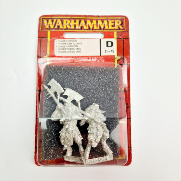 A photo of a Beasts of Chaos Khorngors Warhammer miniatures