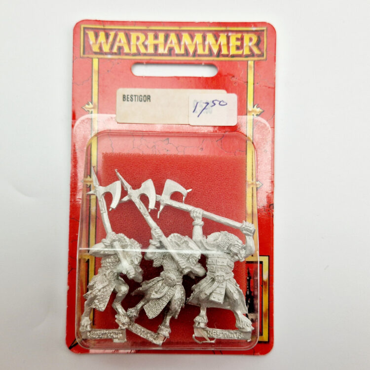 A photo of a Beasts of Chaos Bestigors Warhammer miniatures