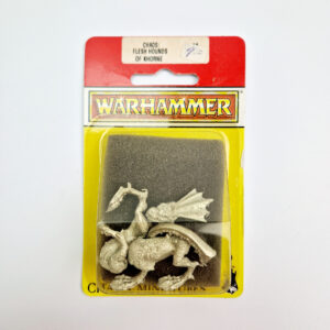 A photo of a Daemons of Chaos Flesh Hound Warhammer miniatures