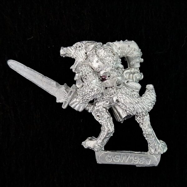 A photo of a Beasts of Chaos Beastman of Khorne Warhammer miniature