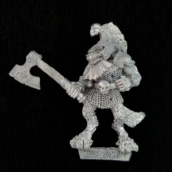 A photo of a Beasts of Chaos Beastman of Khorne Warhammer miniature