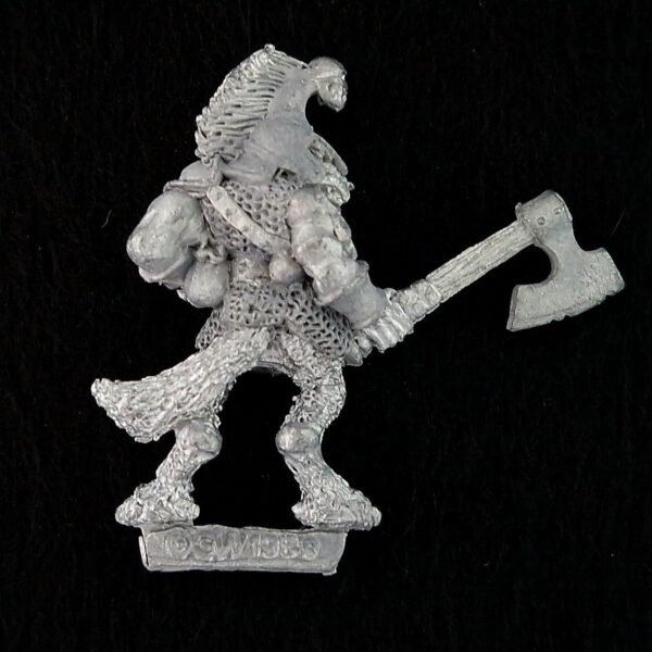 A photo of a Beasts of Chaos Beastman of Khorne Warhammer miniature