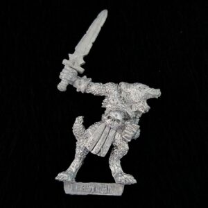 A photo of a Beasts of Chaos Beastman Warhammer miniature