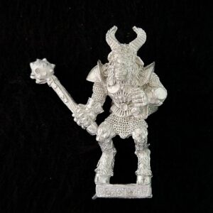 A photo of a Beasts of Chaos Beastman Warhammer miniature