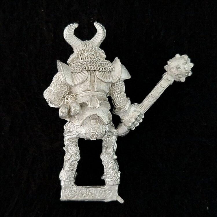 A photo of a Beasts of Chaos Beastman Warhammer miniature