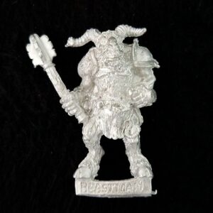 A photo of a Beasts of Chaos Beastman Warhammer miniature