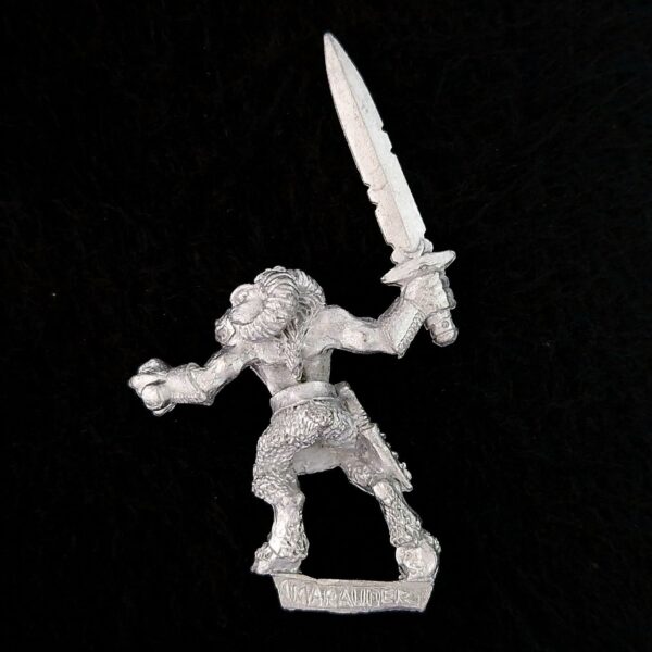 A photo of a Beasts of Chaos Marauder Beastman Warhammer miniature