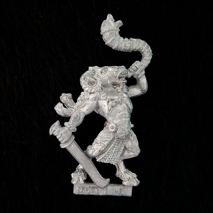 A photo of a Beasts of Chaos Beastmen Musician Warhammer miniature