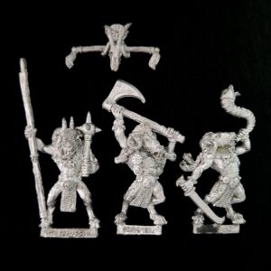 A photo of Beasts of Chaos Beastmen Command Warhammer miniatures