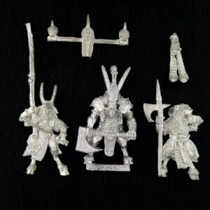 A photo of Beasts of Chaos Bestigors Command Warhammer miniatures