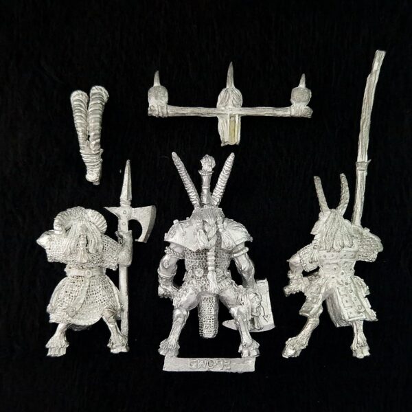 A photo of Beasts of Chaos Bestigors Command Warhammer miniatures