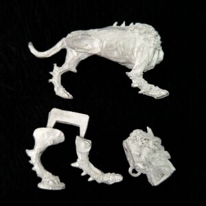 A photo of a Chaos Daemons Flesh Hound Warhammer miniature