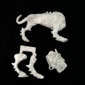 A photo of a Daemons of Chaos Flesh Hound Warhammer miniature