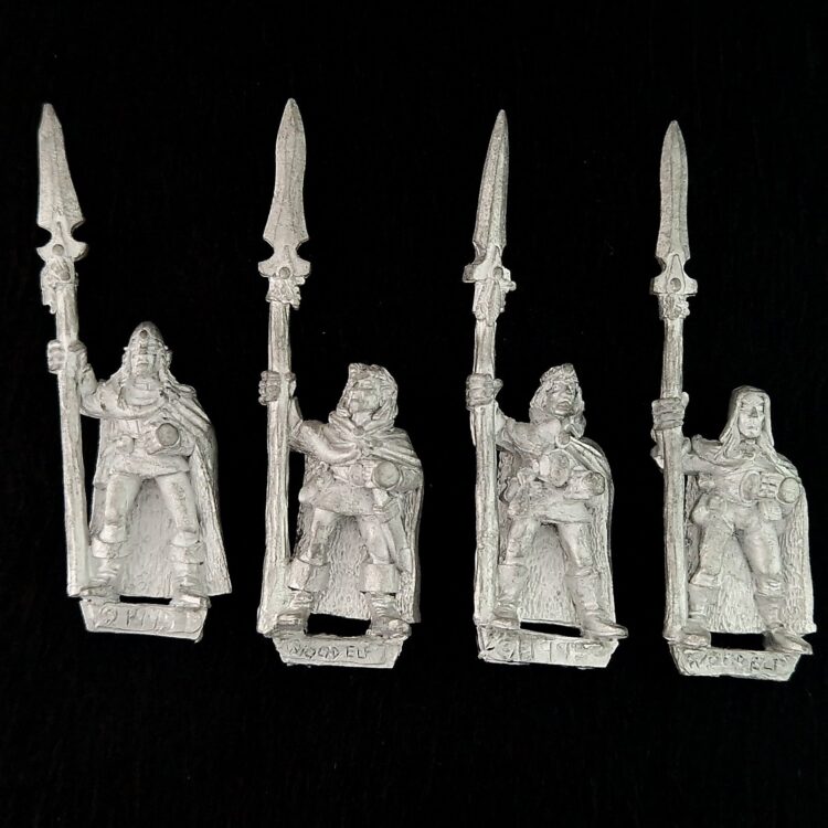 A photo of Wood Elves Glade Guard Spearmen Warhammer miniatures