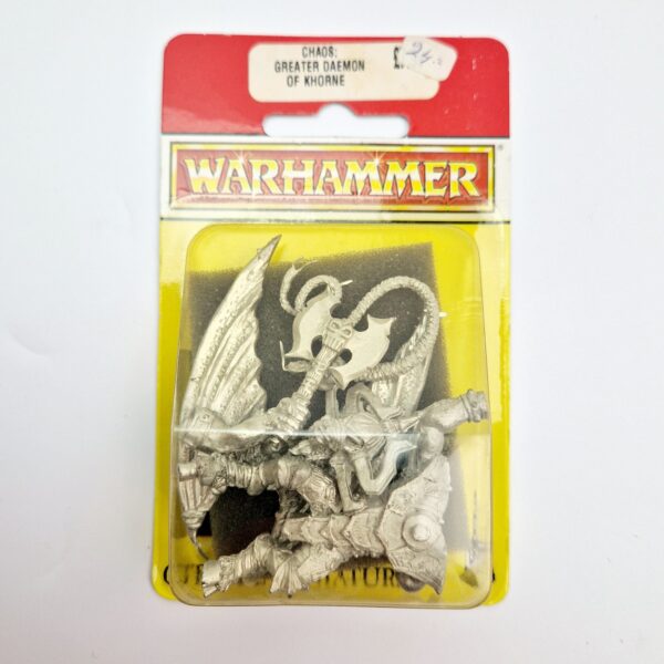 A photo of a Chaos Daemons Bloodthrister Greater Daemon of Khorne Warhammer miniature