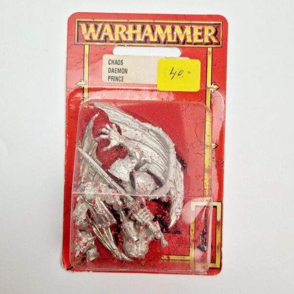 A photo of a Chaos Warriors Daemon Prince Warhammer miniature