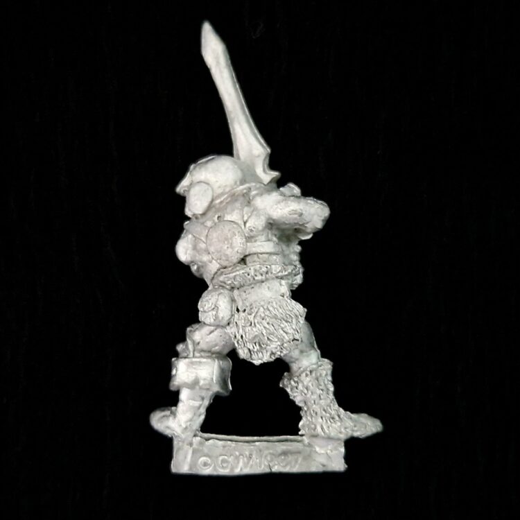 A photo of a Chaos Warriors Thug Warhammer miniature