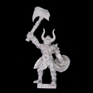 A photo of a Chaos Warriors Limited Edition Marauder Champion Warhammer miniature