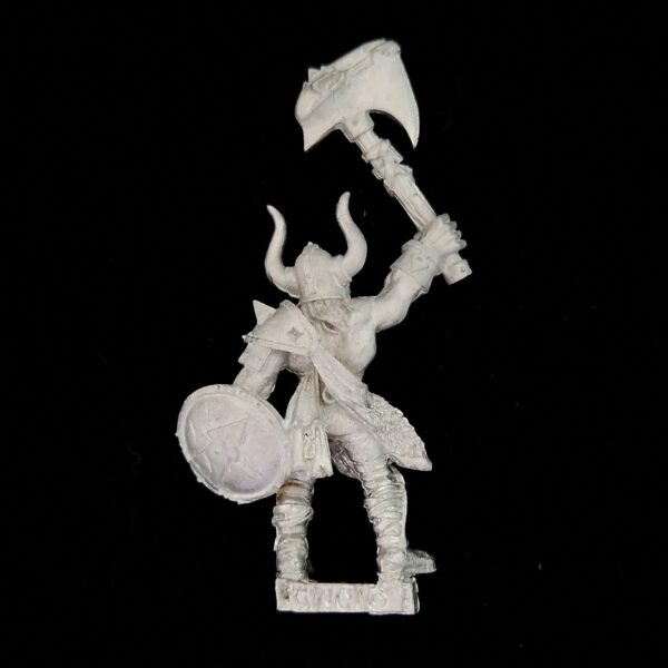 A photo of a Chaos Warriors Limited Edition Marauder Champion Warhammer miniature