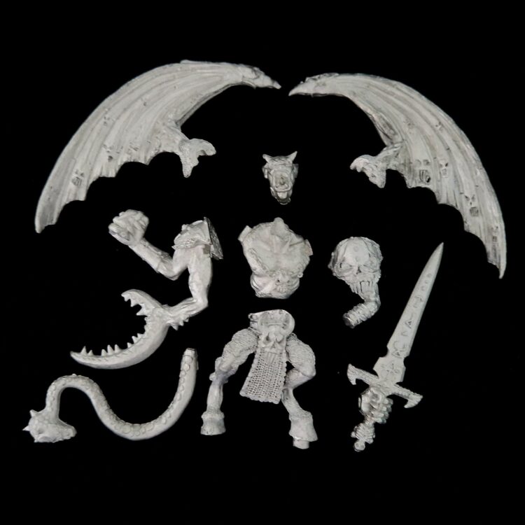 A photo of a Chaos Warriors Daemon Prince Warhammer miniature