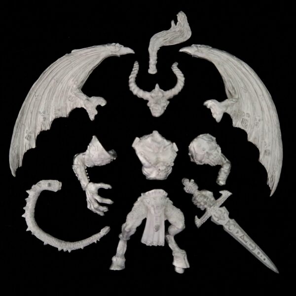 A photo of a Chaos Warriors Daemon Prince Warhammer miniature