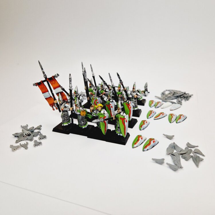 A photo of High Elves Spearmen Warhammer miniatures