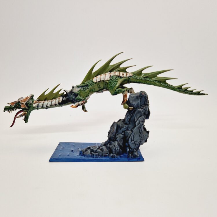 A photo of a High Elves Dragon Lord Warhammer miniature