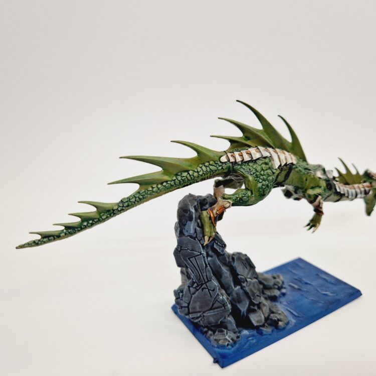 A photo of a High Elves Dragon Lord Warhammer miniature