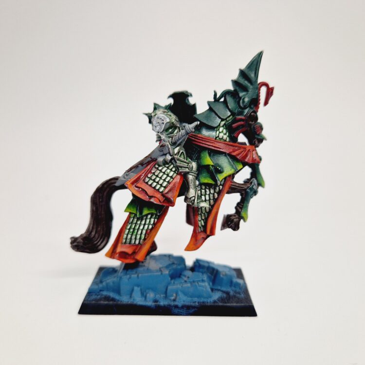 A photo of a High Elves Prince Warhammer miniature