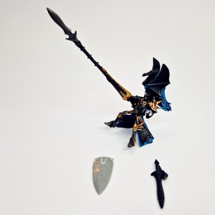 A photo of a High Elves Prince Warhammer miniature