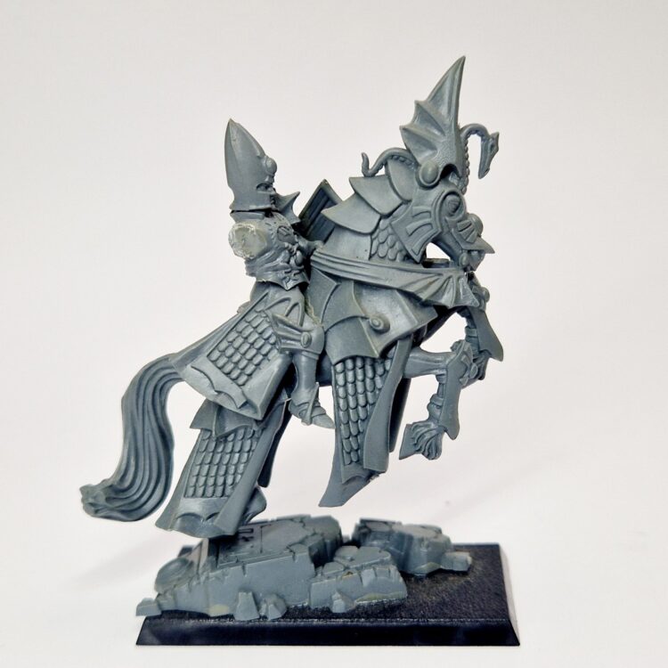 A photo of a High Elves Noble Warhammer miniature