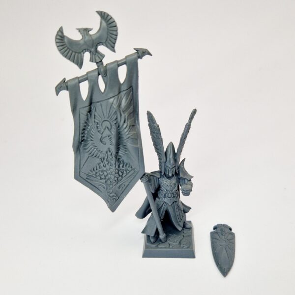 A photo of a High Elves Noble Warhammer miniature