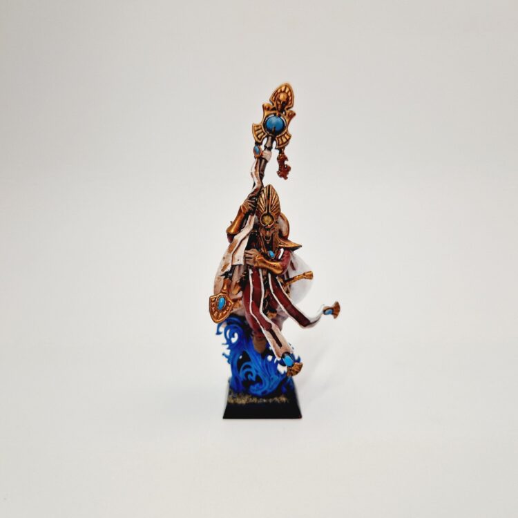 A photo of a High Elves Island of Blood Mage Warhammer miniature